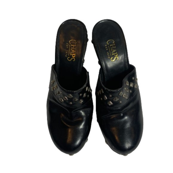 90s BLACK STUD PLATFORM CLOG Mules 8.5 - Picture 4 of 5